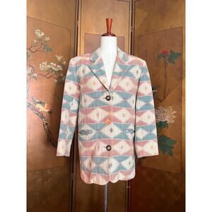 Vintage cotton jacket with native pattern, size S